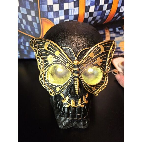 NWT - Christian Lacroix Lighted Skull with Moth Mask - Picture 2 of 9